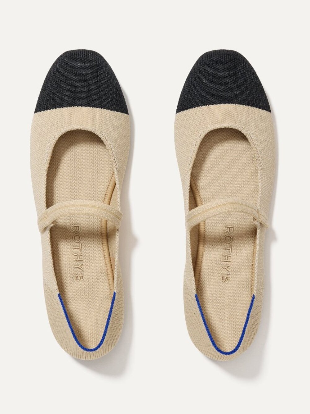 Rothy's The Square Mary Jane - Cream Captoe Size 9
